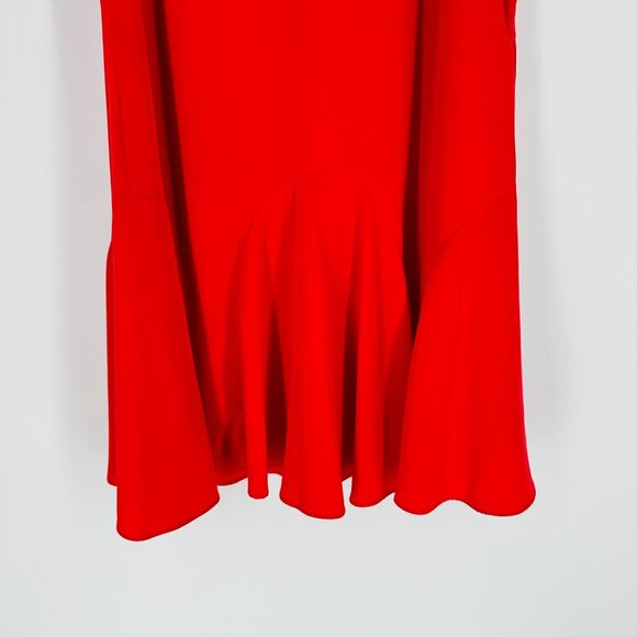 J.Crew Womens Poppy Red Sleeveless V-Neck Flounce Hem Swing Dress Size M - Picture 7 of 9